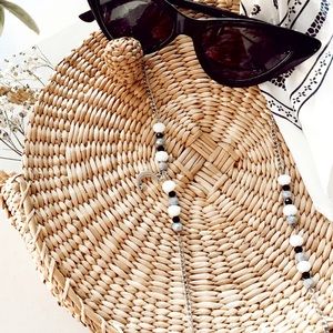 Silver glasses chain, half moon glasses lanyard, silver frame chain,sunny chain